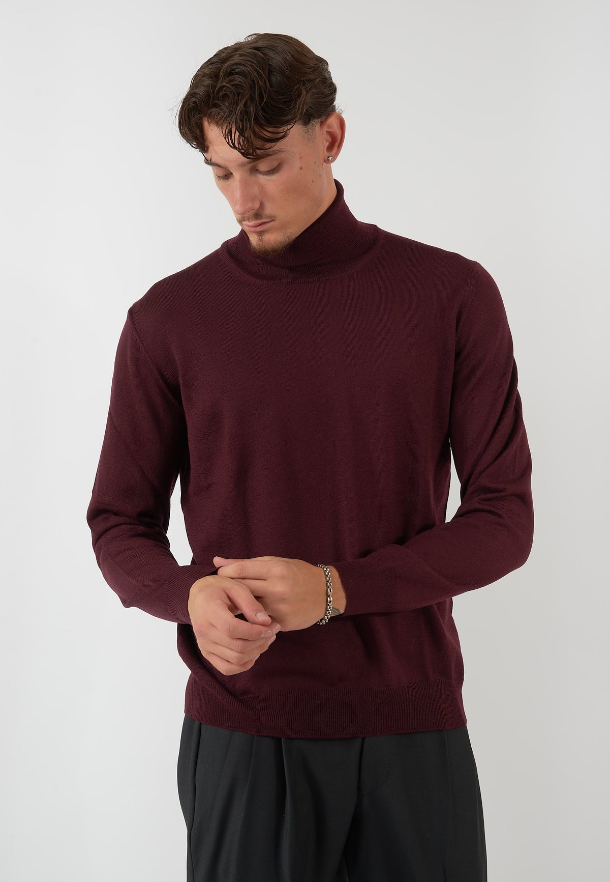 MAGLIA COLLO ALTO BORDEAUX