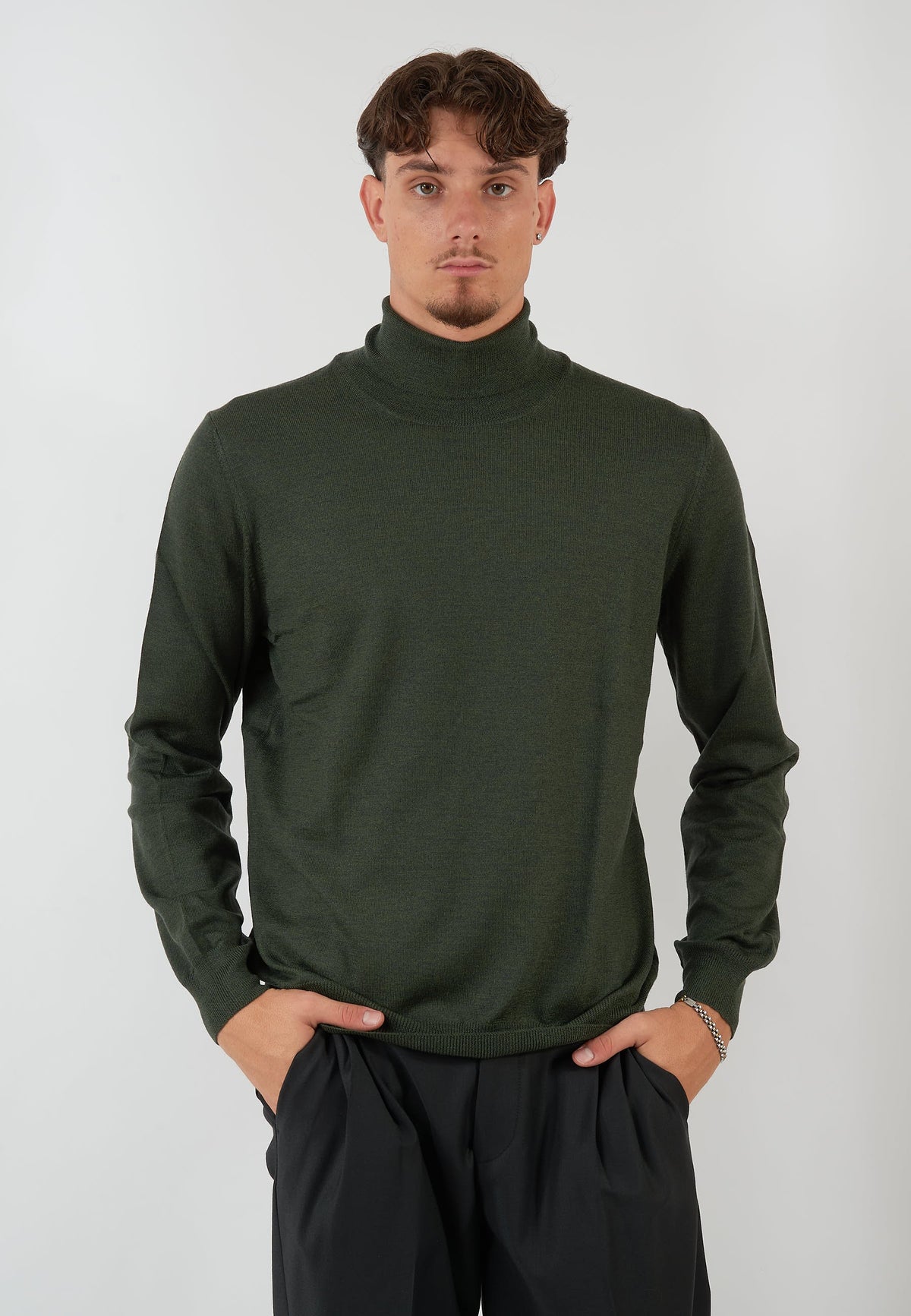 MAGLIA COLLO ALTO VERDE BOSCO