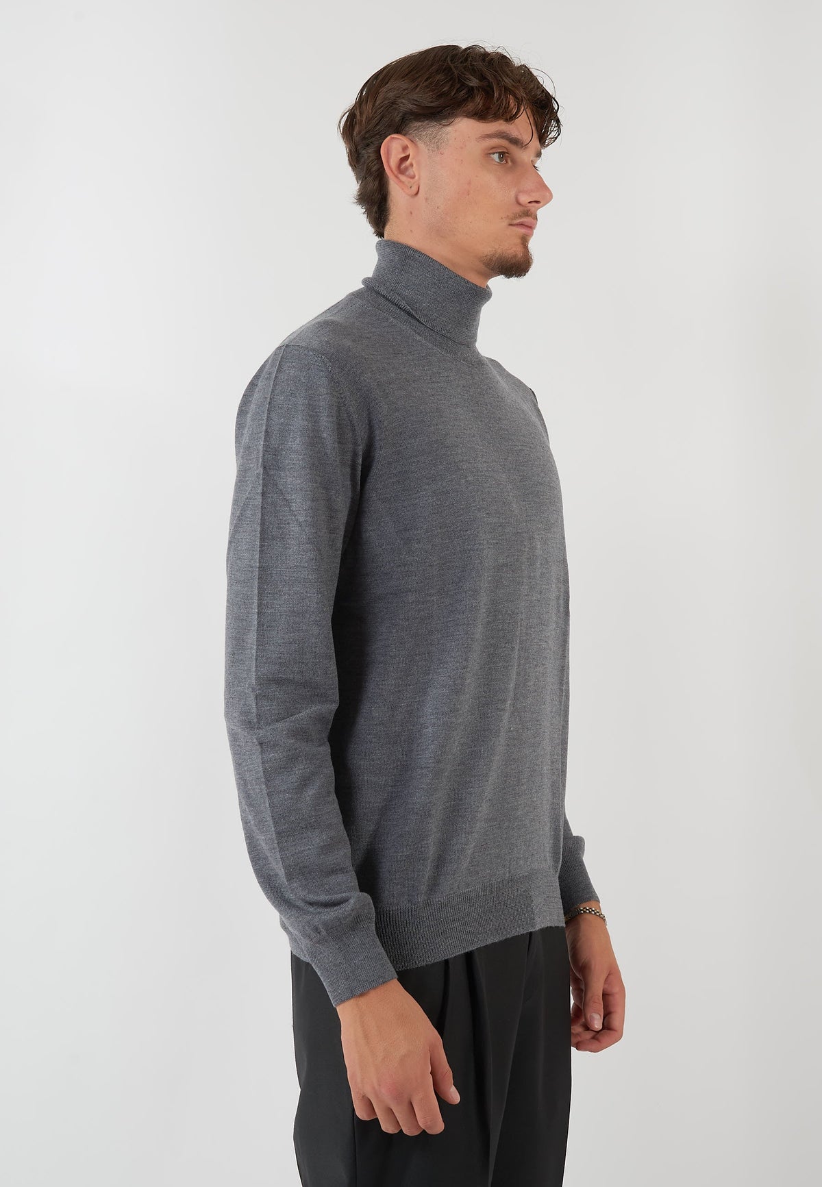 MAGLIA COLLO ALTO GRIGIO