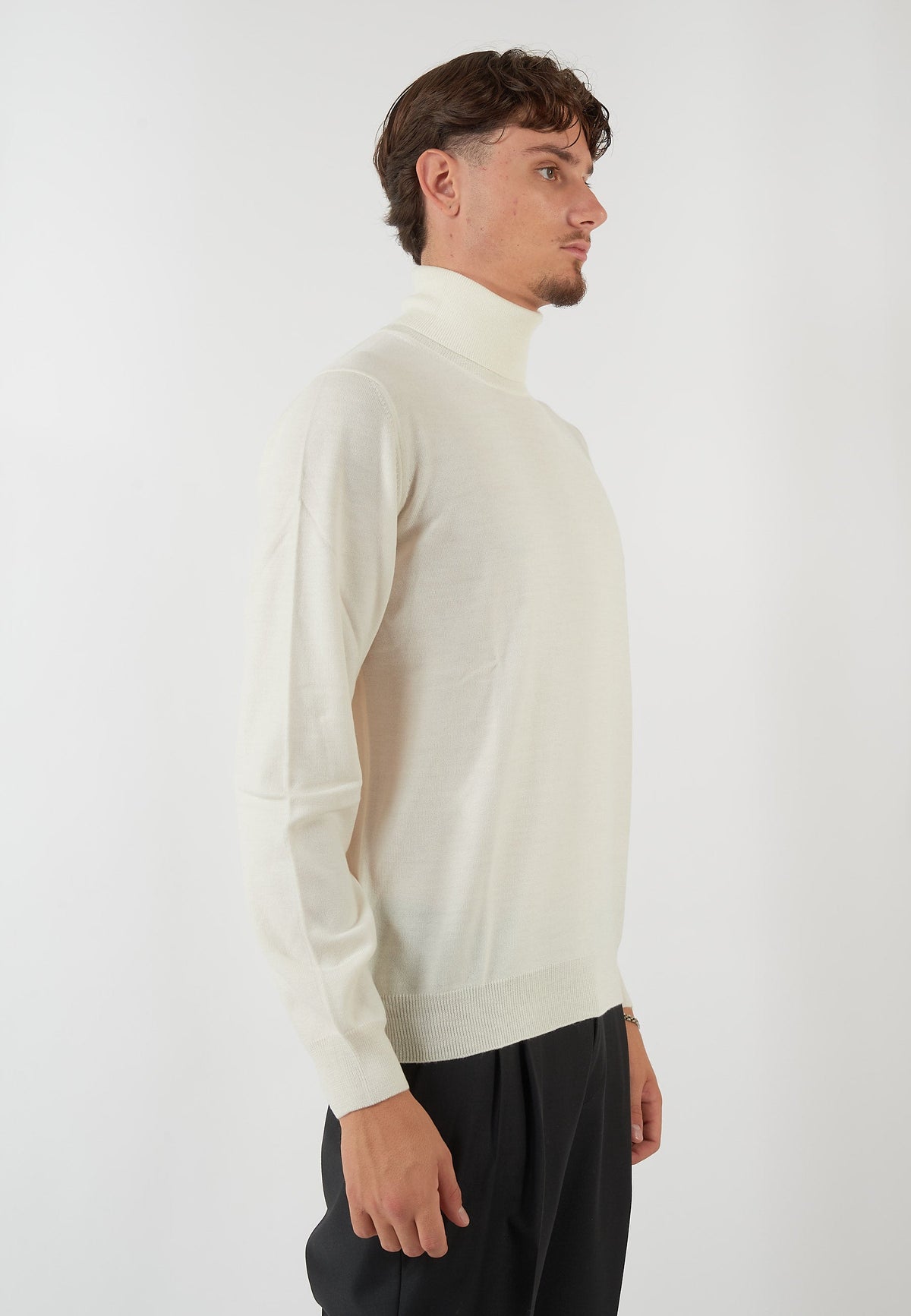 MAGLIA COLLO ALTO PANNA