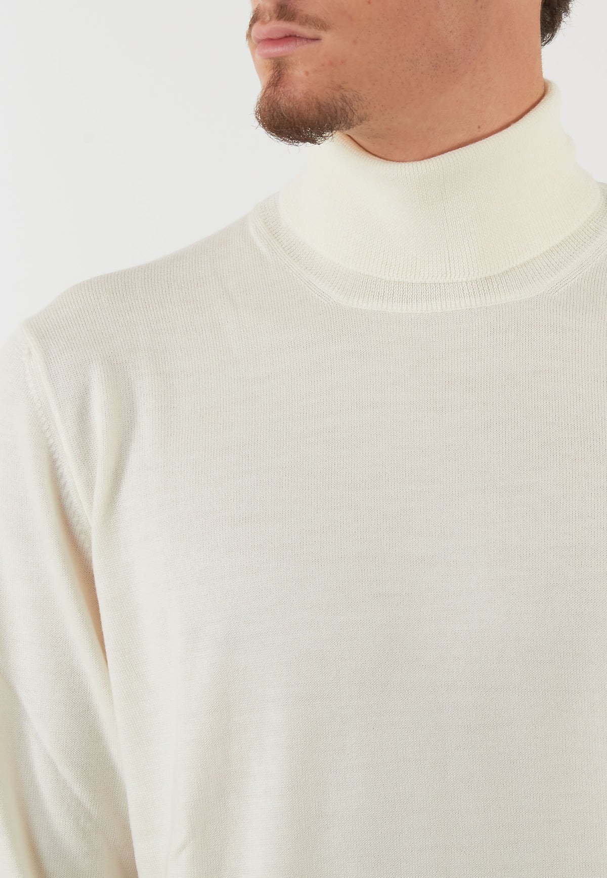 MAGLIA COLLO ALTO PANNA