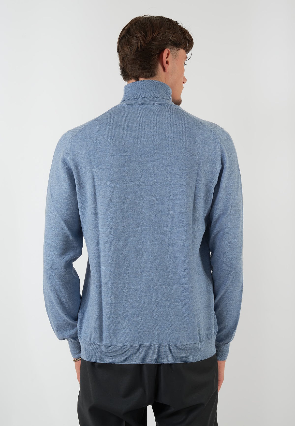 MAGLIA COLLO ALTO AZZURRO POLVERE