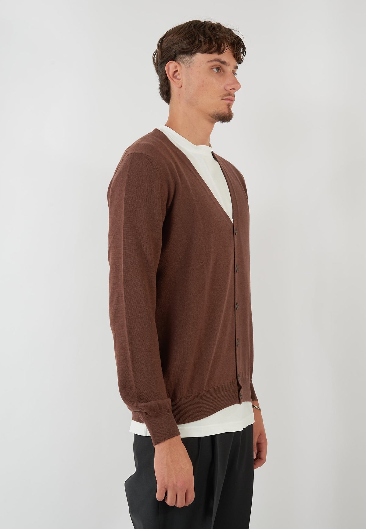 CARDIGAN MARRONE