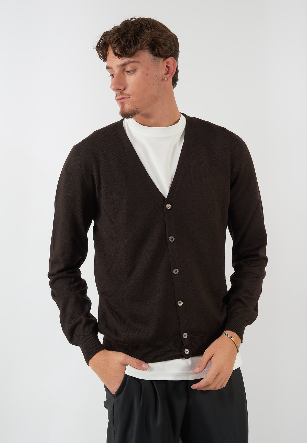 CARDIGAN MARRONE