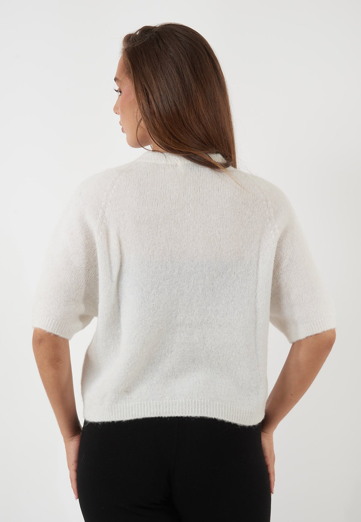 CARDIGAN A MANICHE CORTE BIANCO
