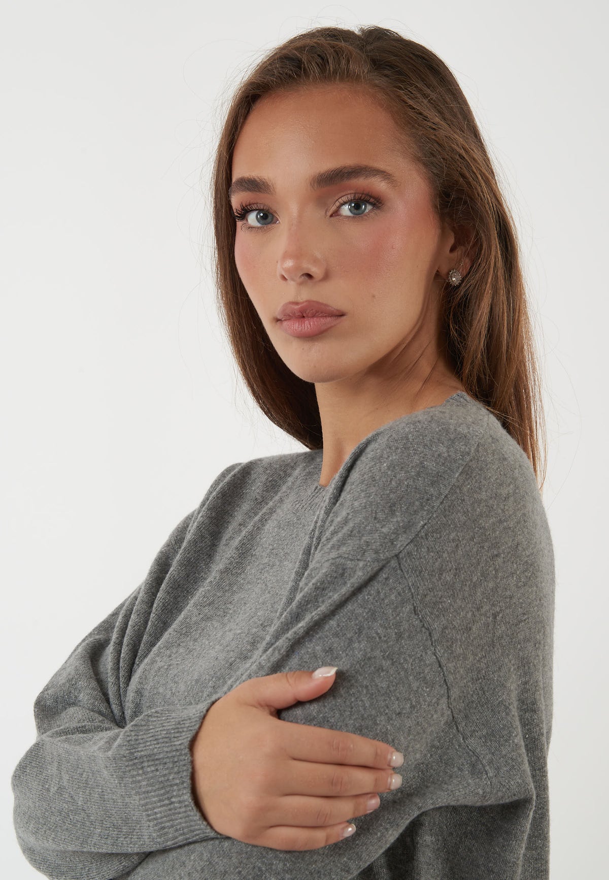 MAGLIA GIROCOLLO IN MISTO LANA E CASHMERE GRIGIA