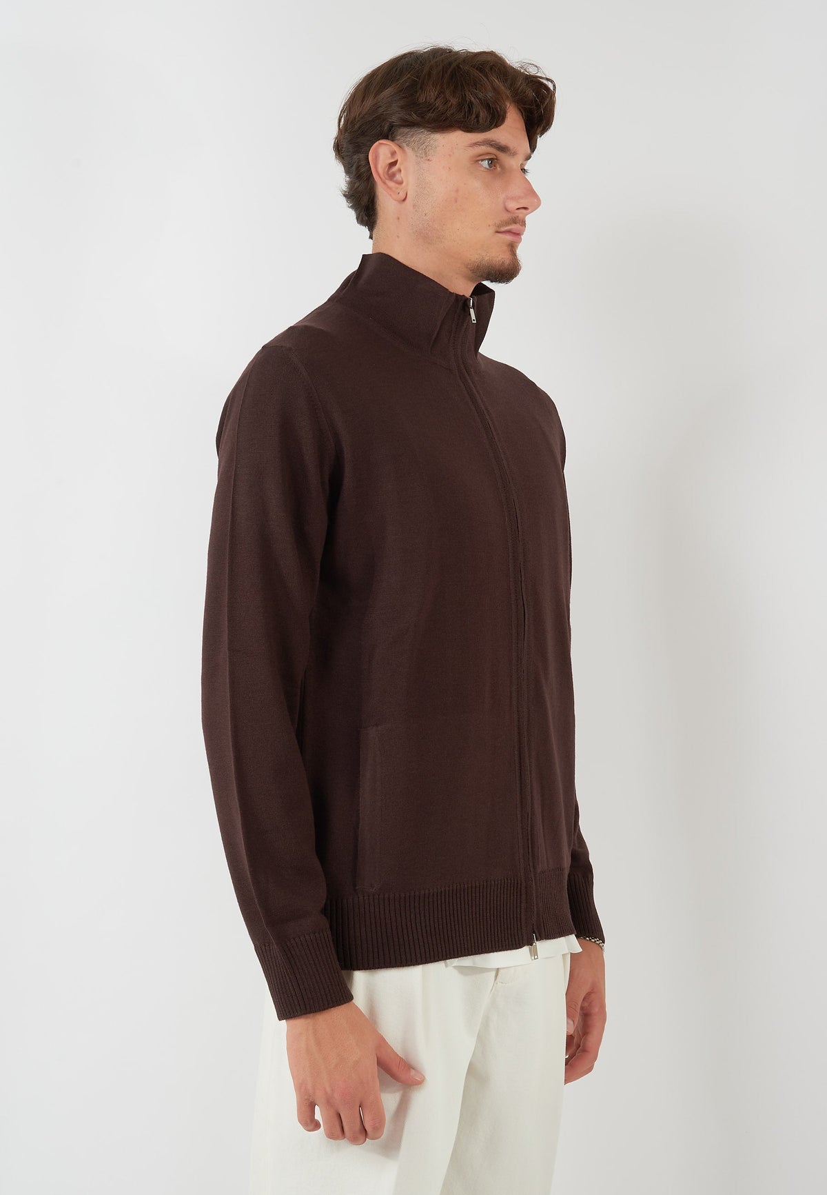 MAGLIA BLOUSON MARRONE