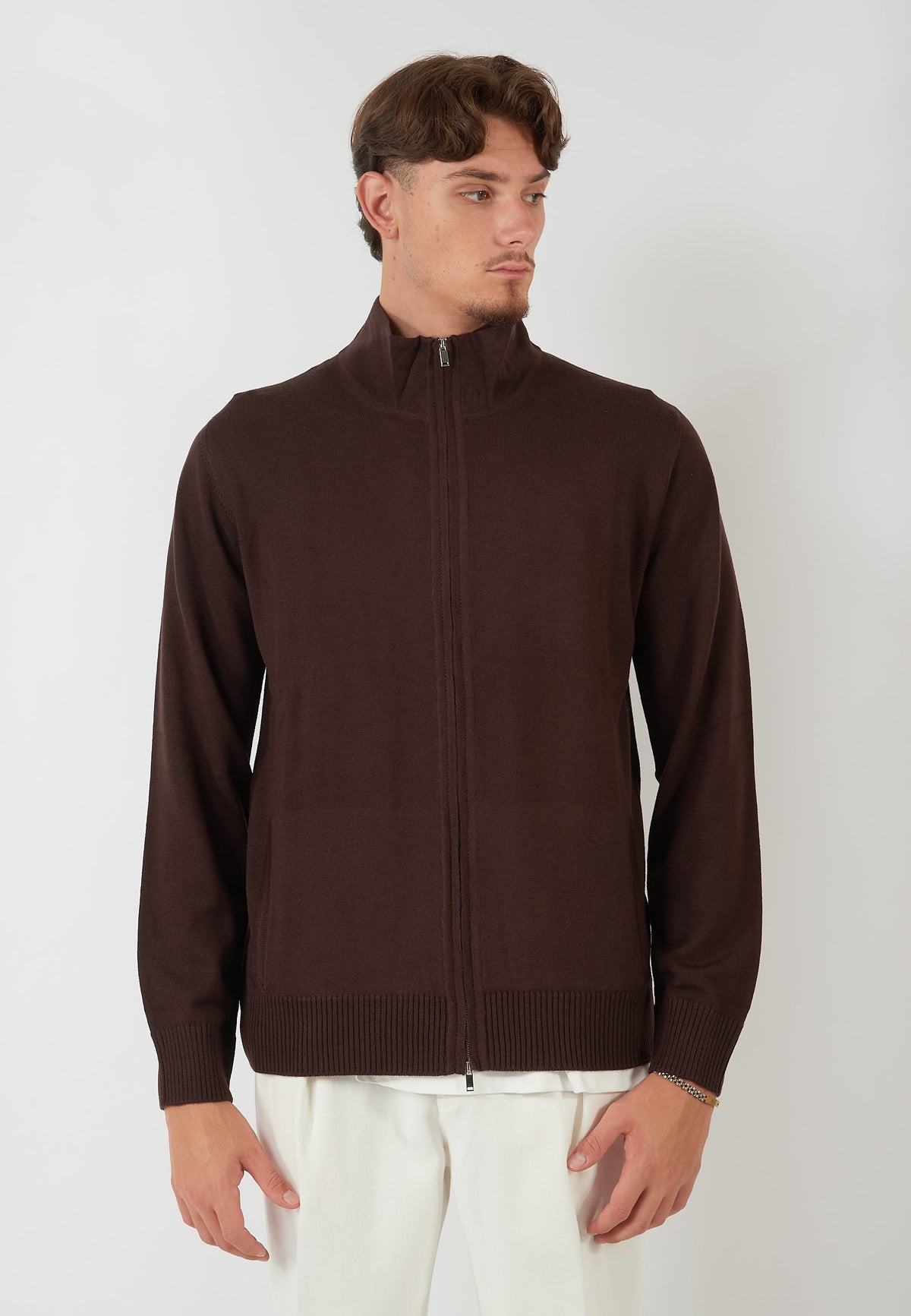 MAGLIA BLOUSON MARRONE