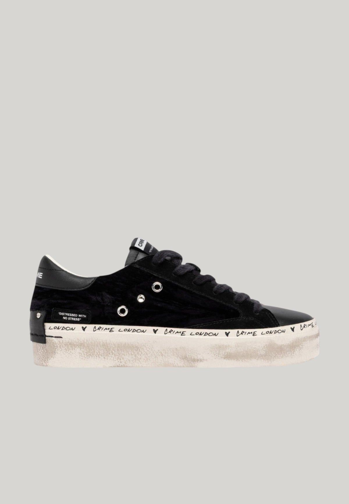 SNEAKERS DISTRESSED PLATFORM NERA