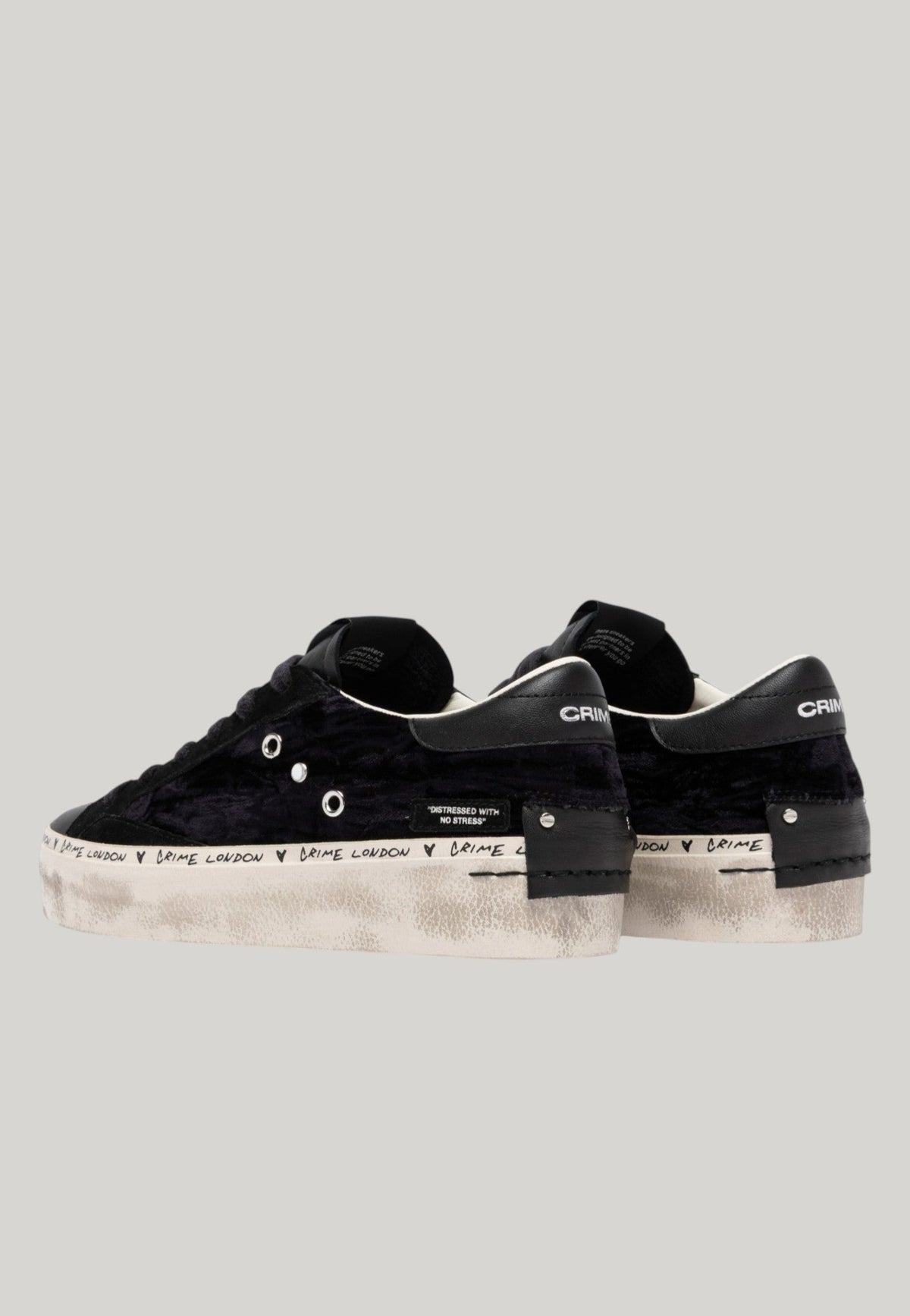 SNEAKERS DISTRESSED PLATFORM NERA
