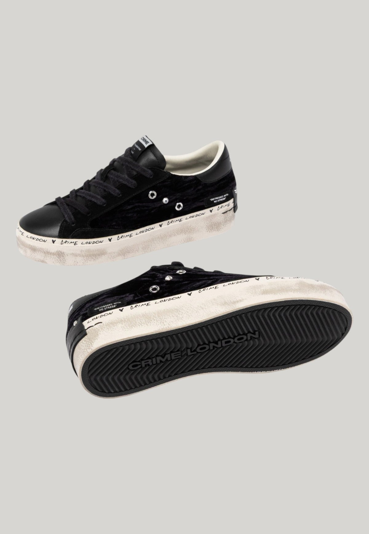 SNEAKERS DISTRESSED PLATFORM NERA