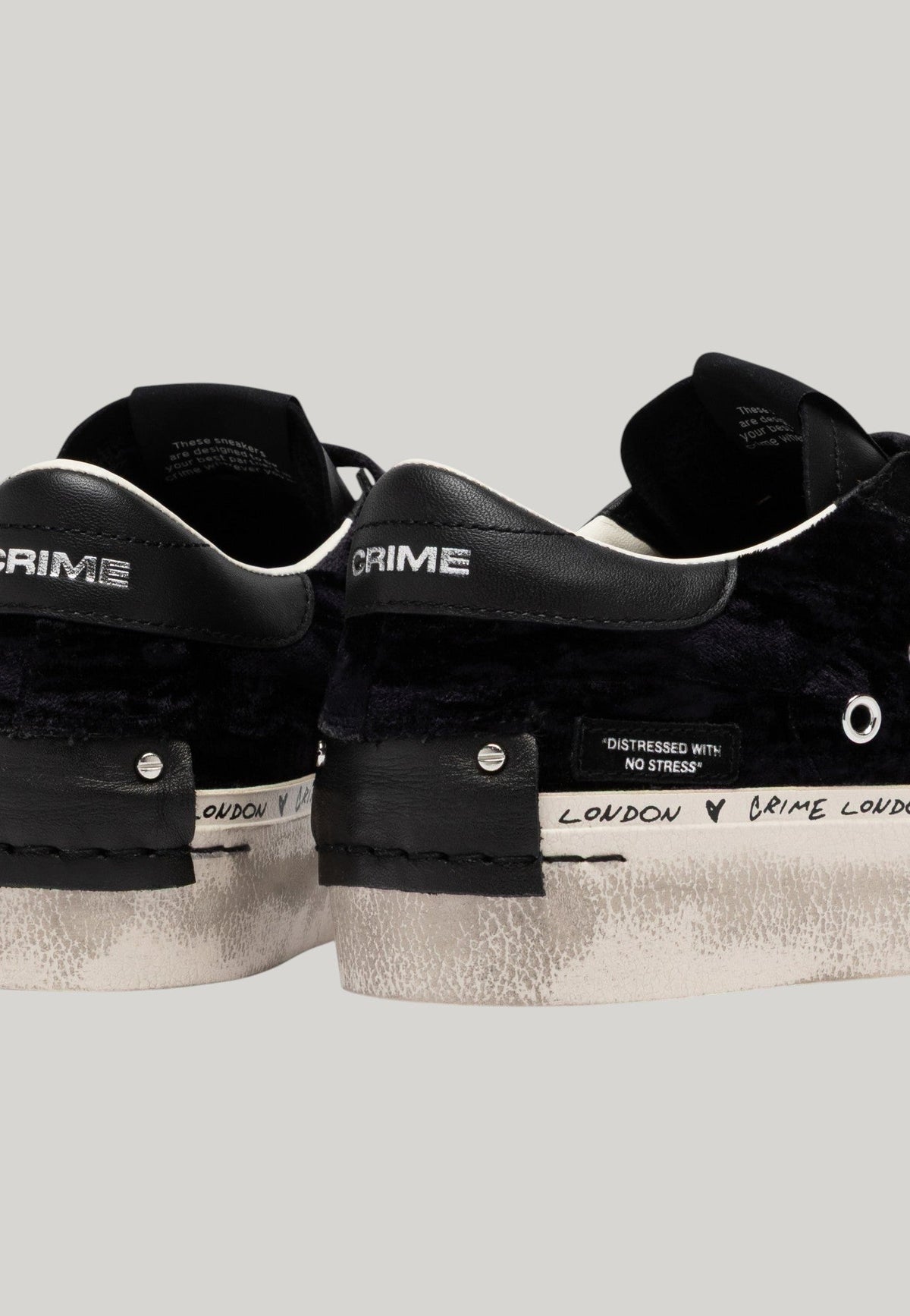 SNEAKERS DISTRESSED PLATFORM NERA