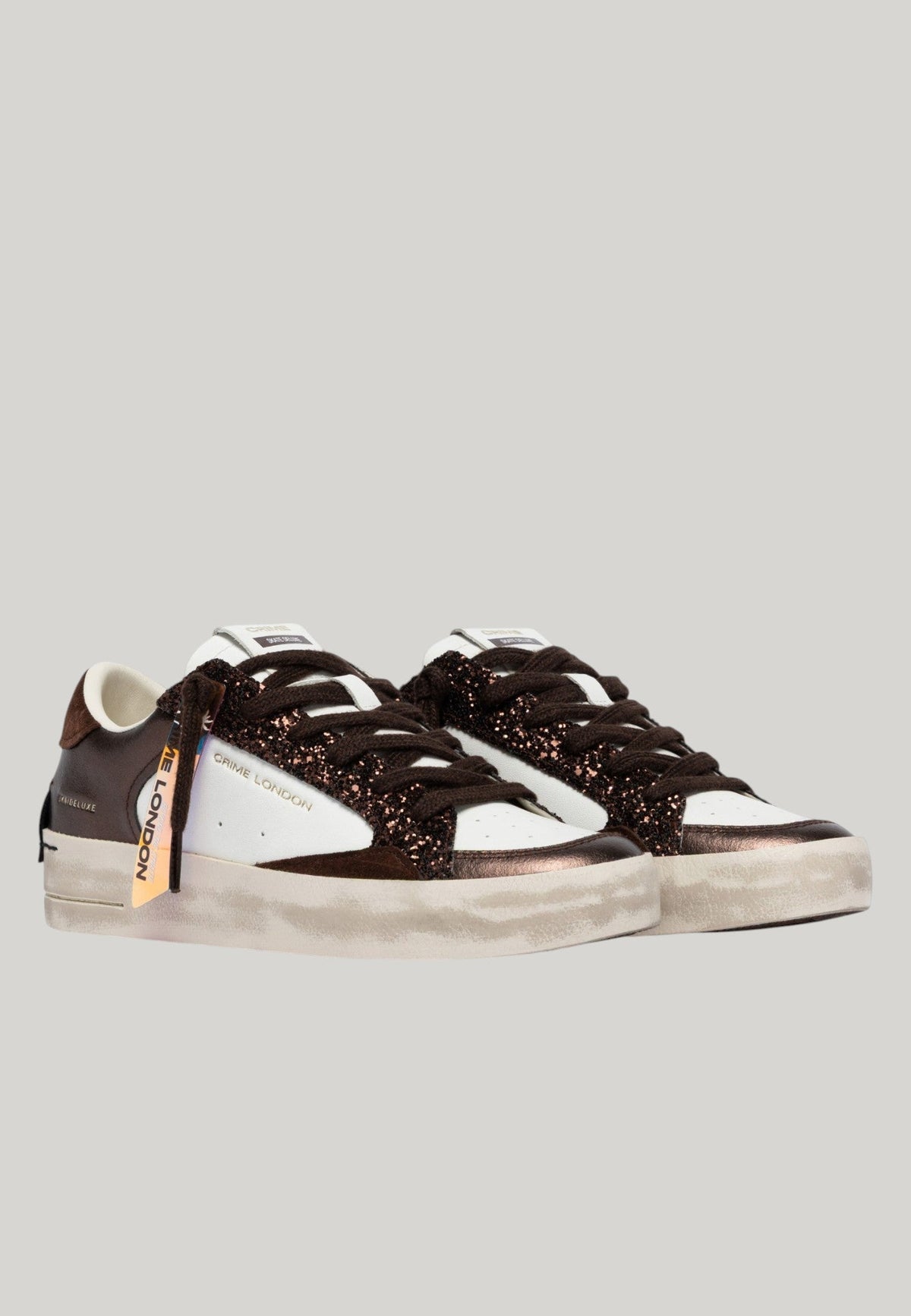 SNEAKERS DELUXE BIANCHE CON DETTAGLI BRONZO
