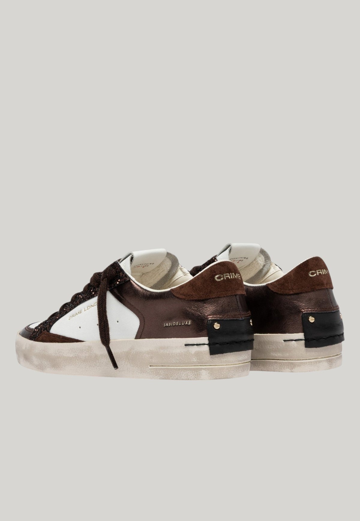 SNEAKERS DELUXE BIANCHE CON DETTAGLI BRONZO