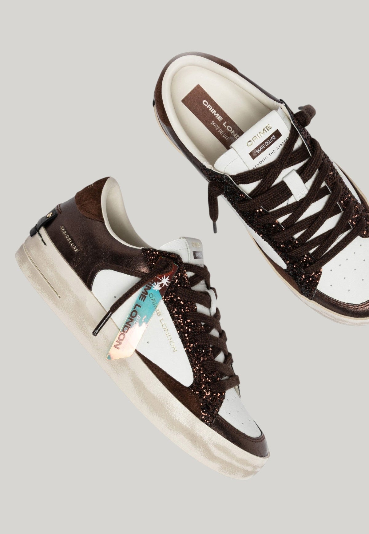 SNEAKERS DELUXE BIANCHE CON DETTAGLI BRONZO