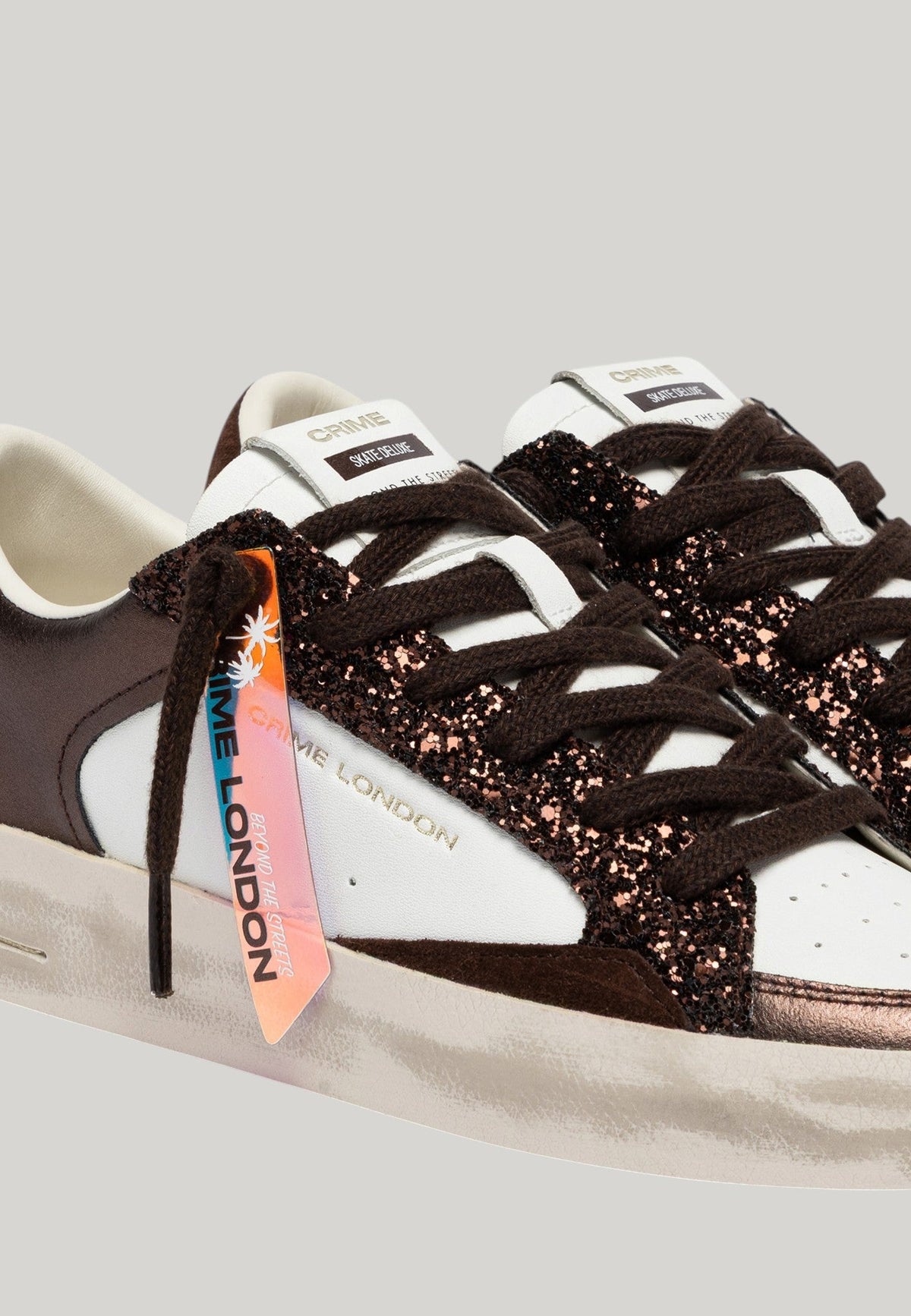 SNEAKERS DELUXE BIANCHE CON DETTAGLI BRONZO