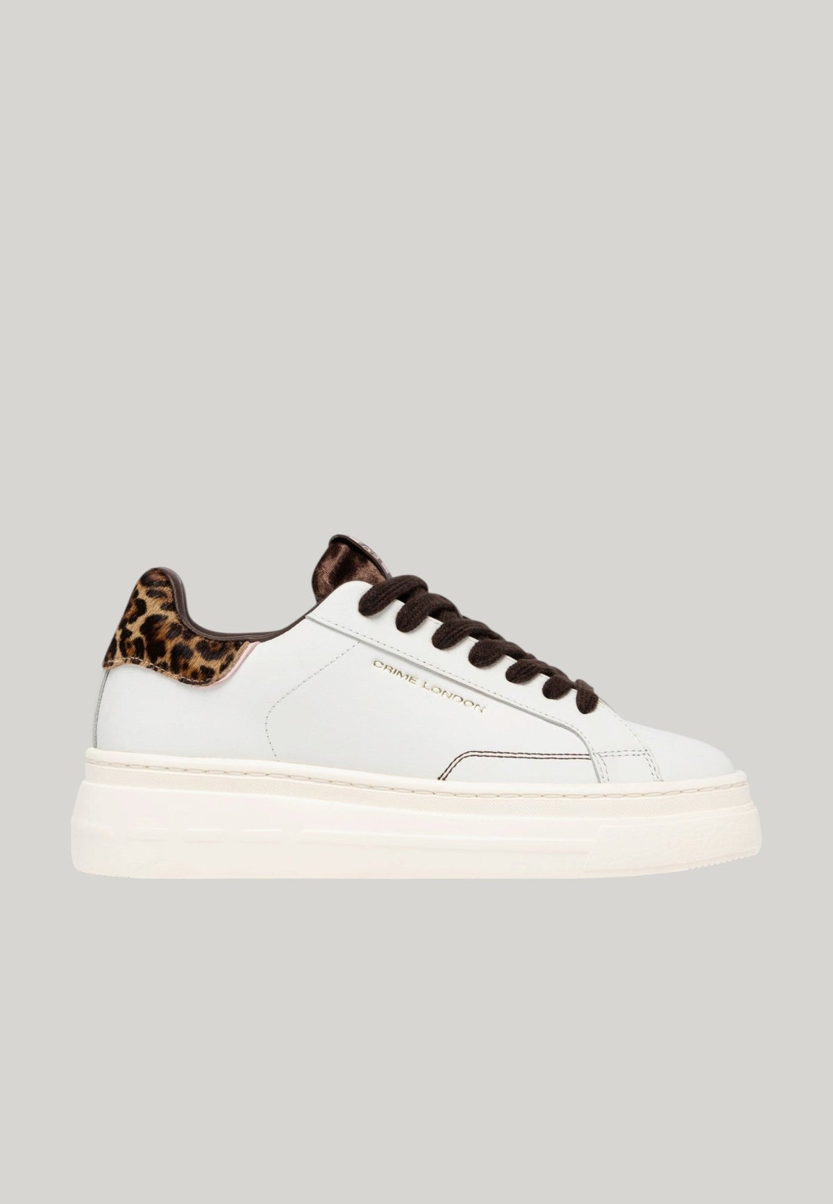 SNEAKERS ELEVATE BIANCHE CON TALLONE LEOPARDATO