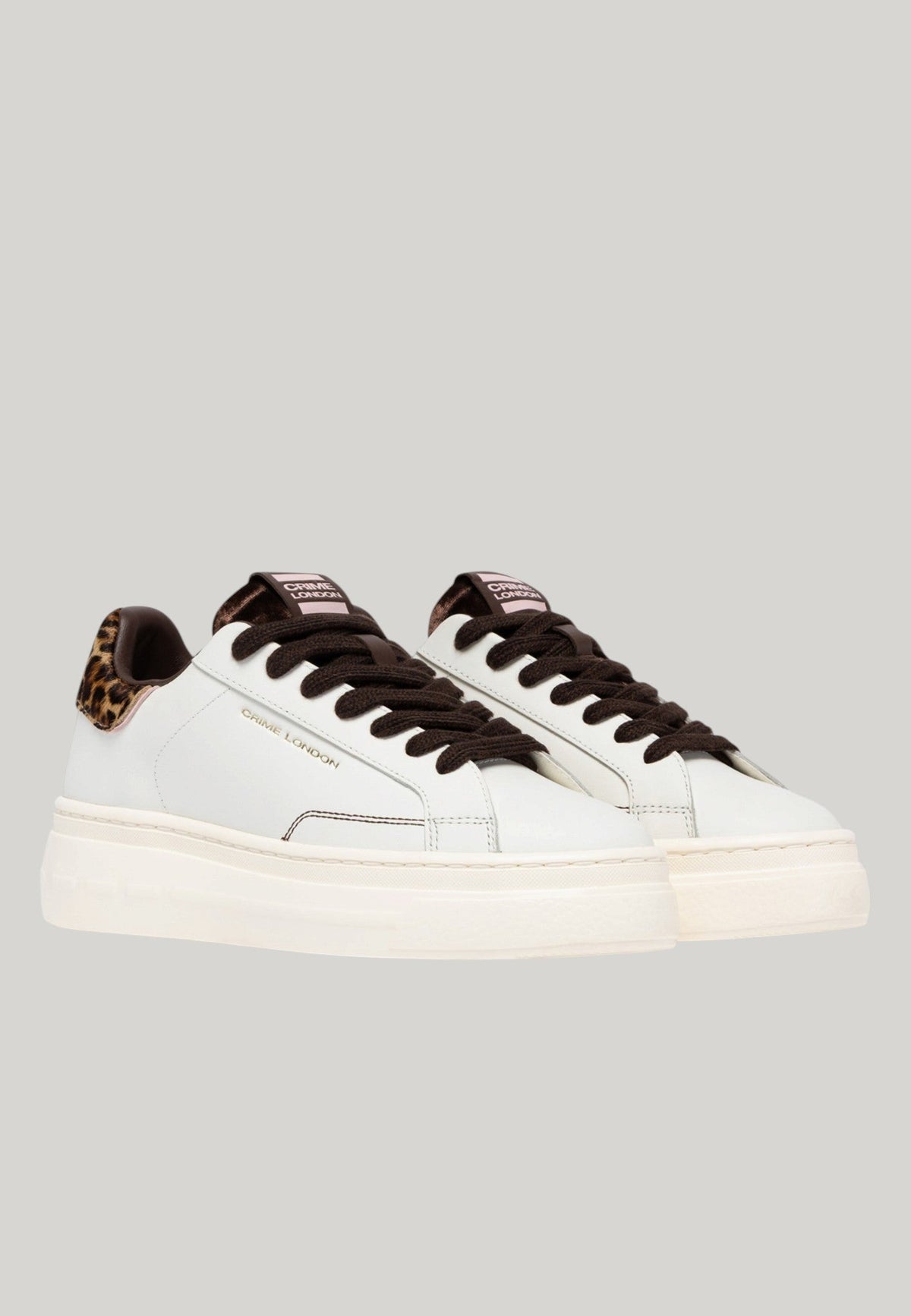 SNEAKERS ELEVATE BIANCHE CON TALLONE LEOPARDATO