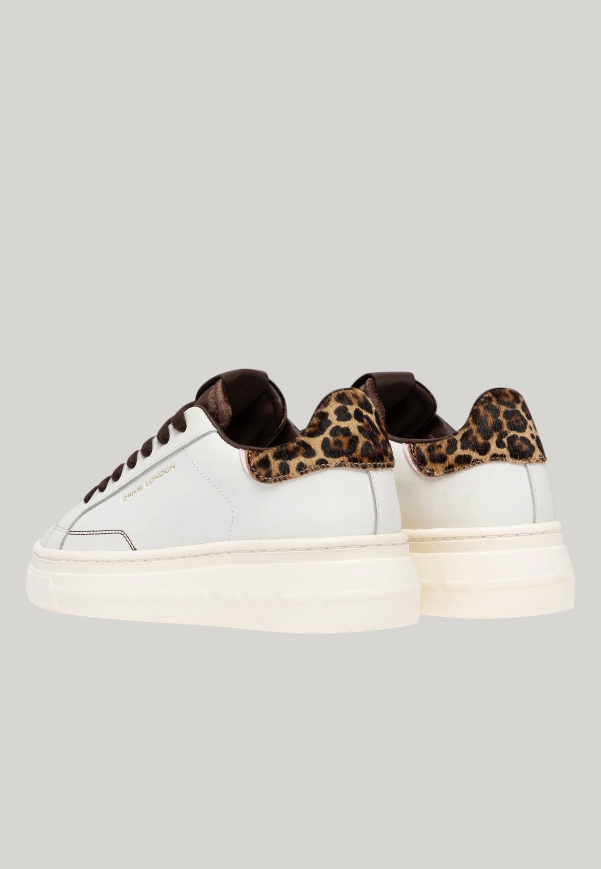 SNEAKERS ELEVATE BIANCHE CON TALLONE LEOPARDATO
