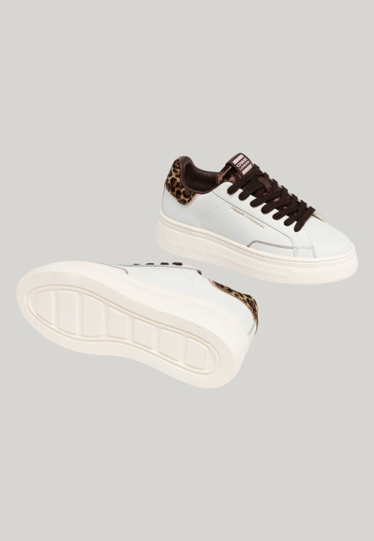SNEAKERS ELEVATE BIANCHE CON TALLONE LEOPARDATO