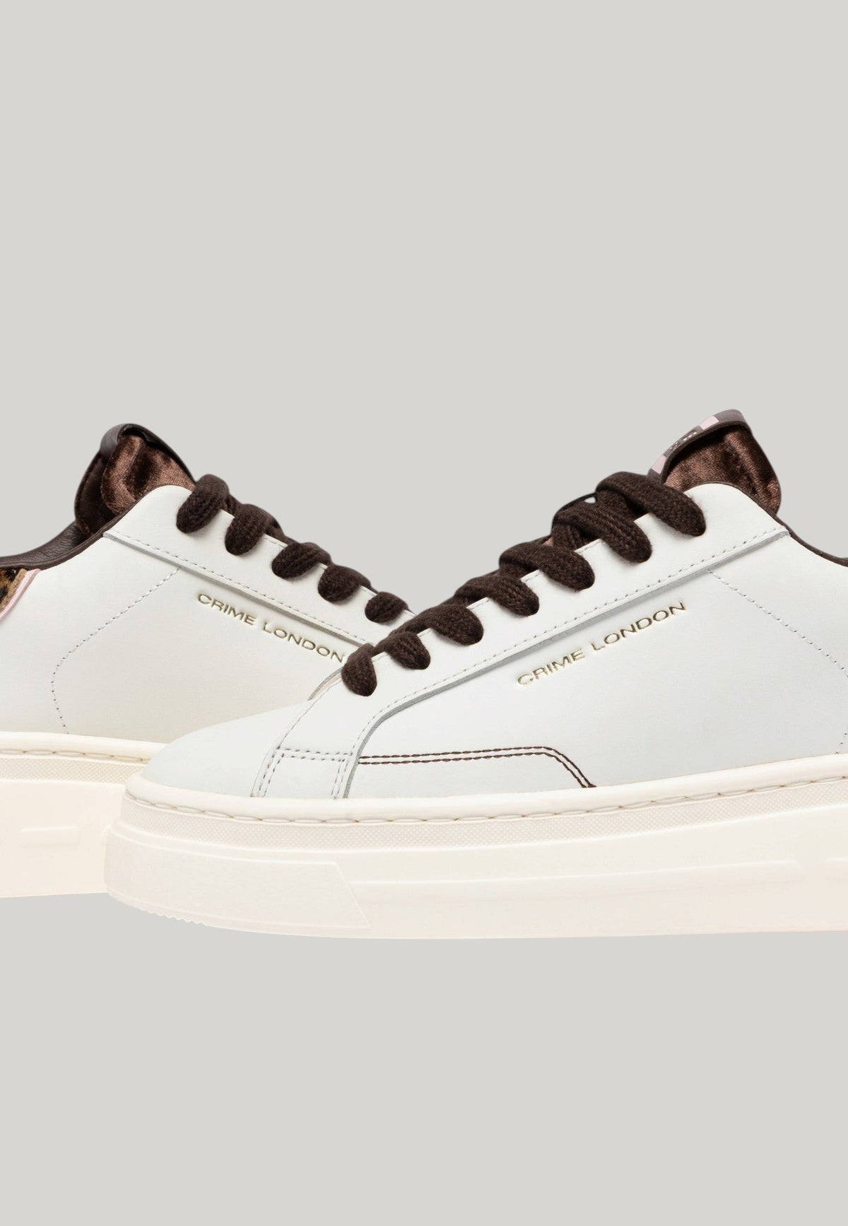 SNEAKERS ELEVATE BIANCHE CON TALLONE LEOPARDATO