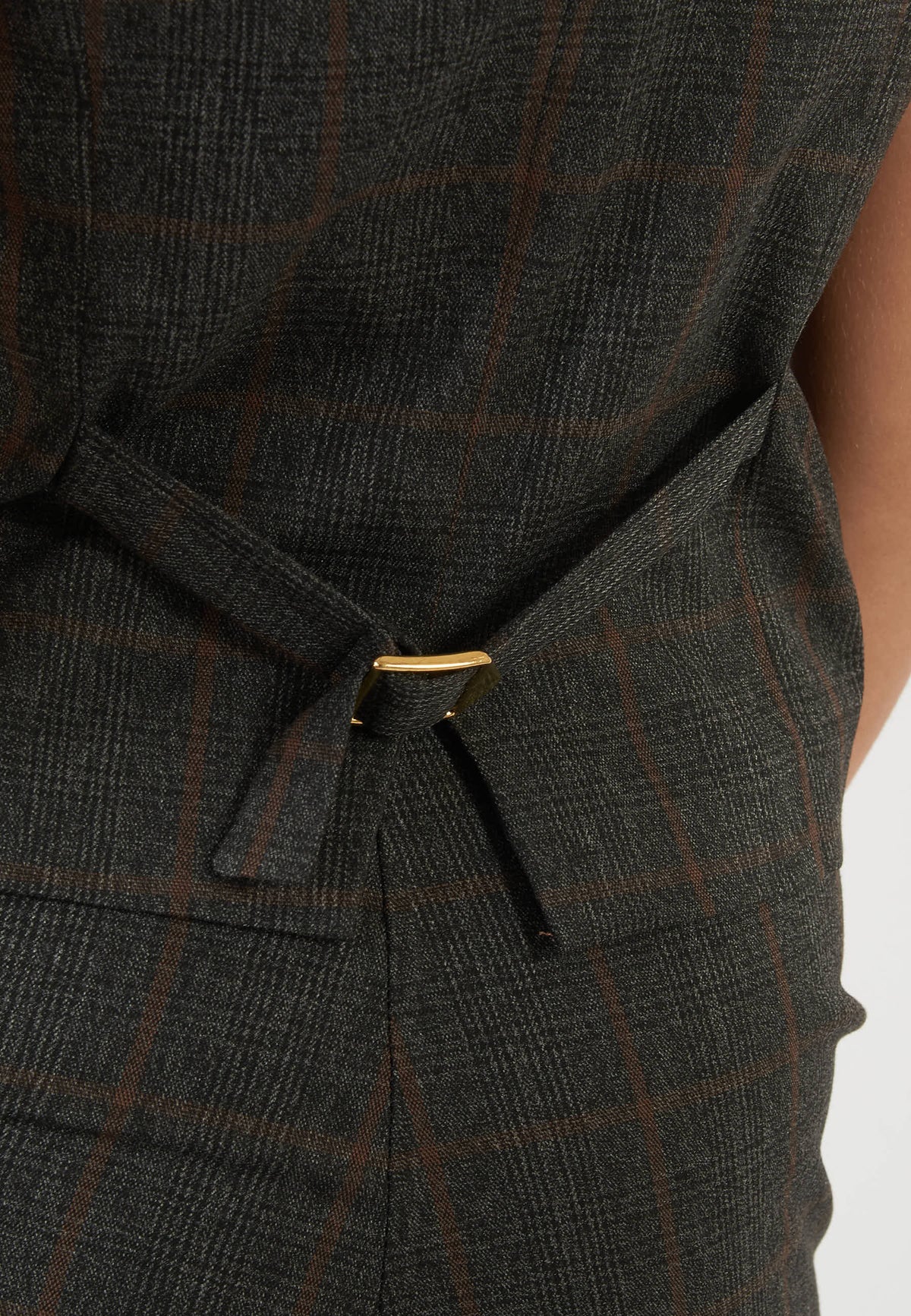 GILET A QUADRI GRIGIO ANTRACITE