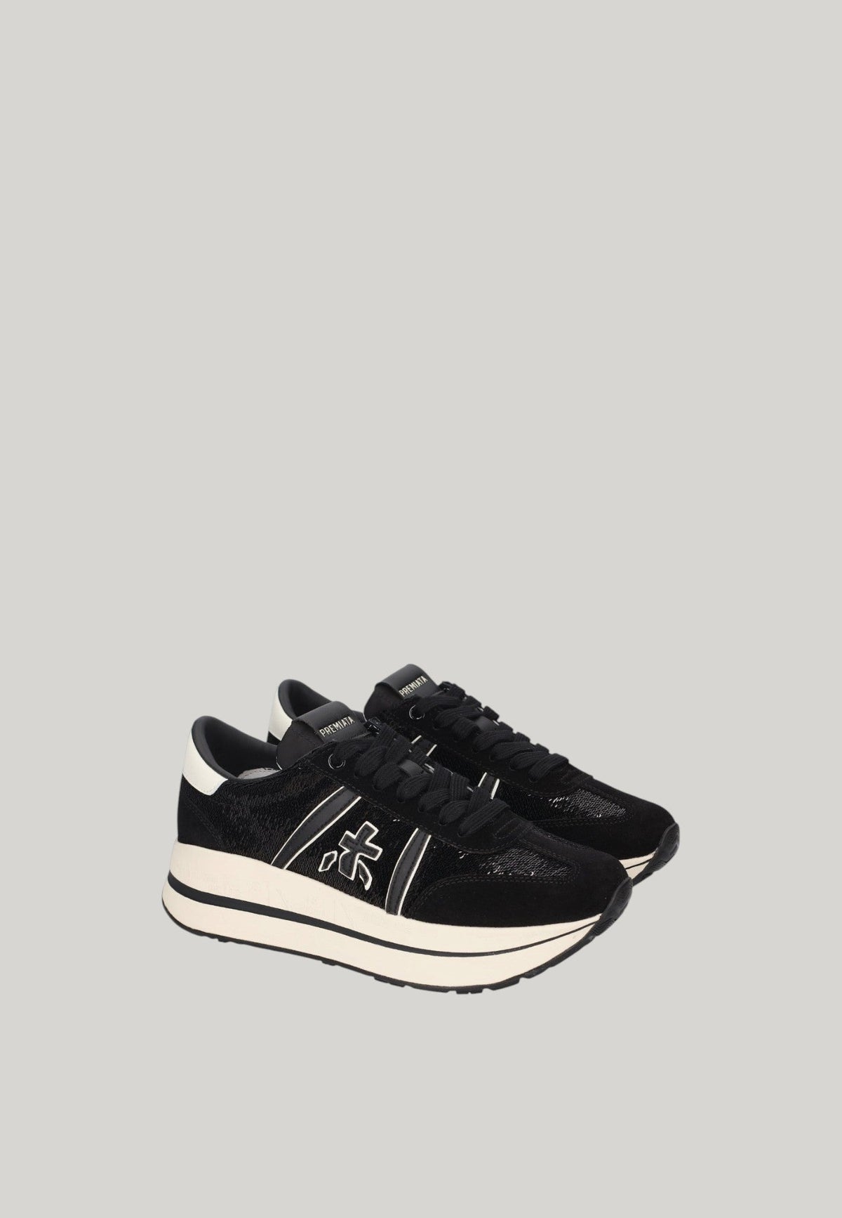 SNEAKERS BETHCOIN 8504 NERE CON PAILLETTES
