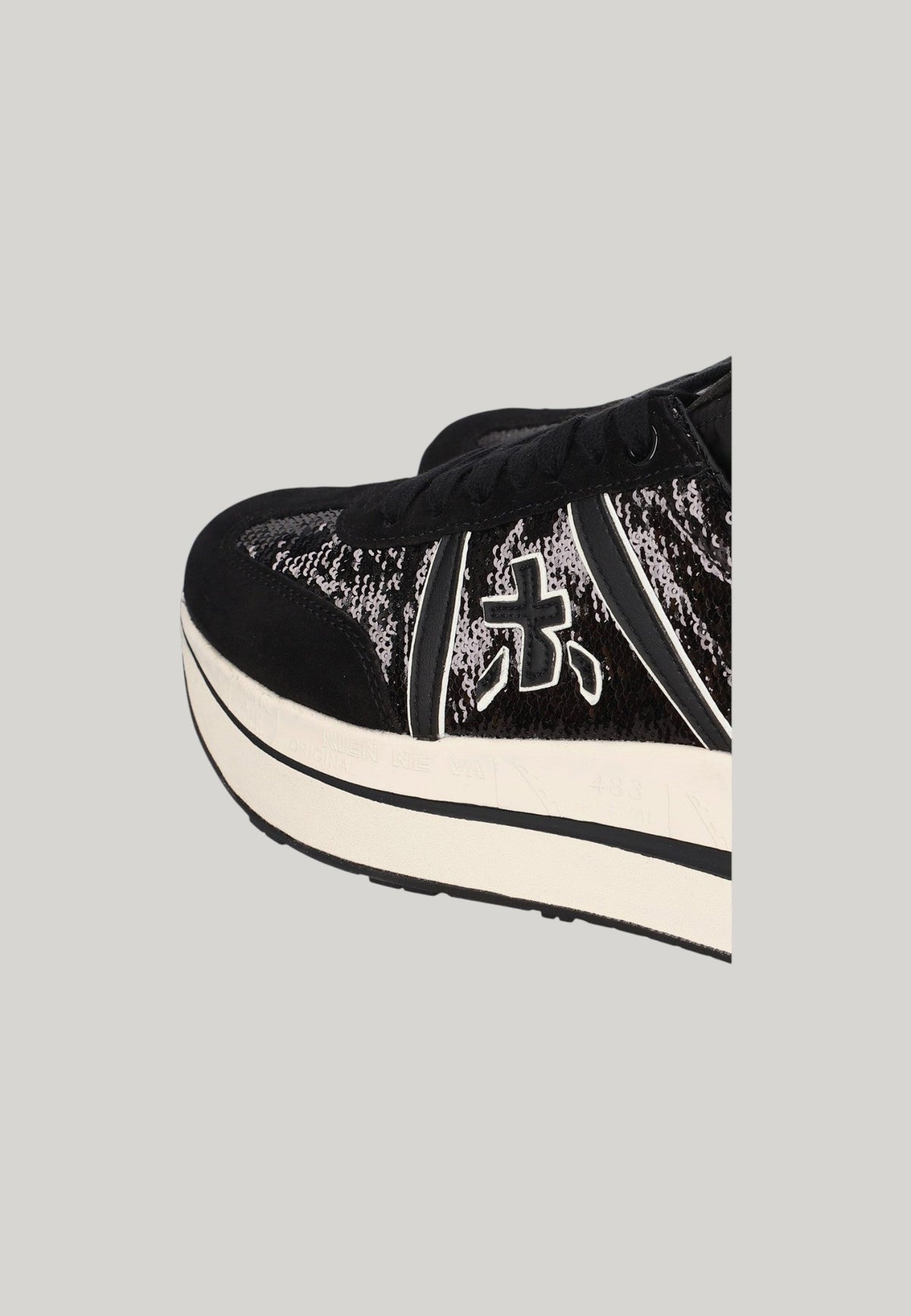 SNEAKERS BETHCOIN 8504 NERE CON PAILLETTES