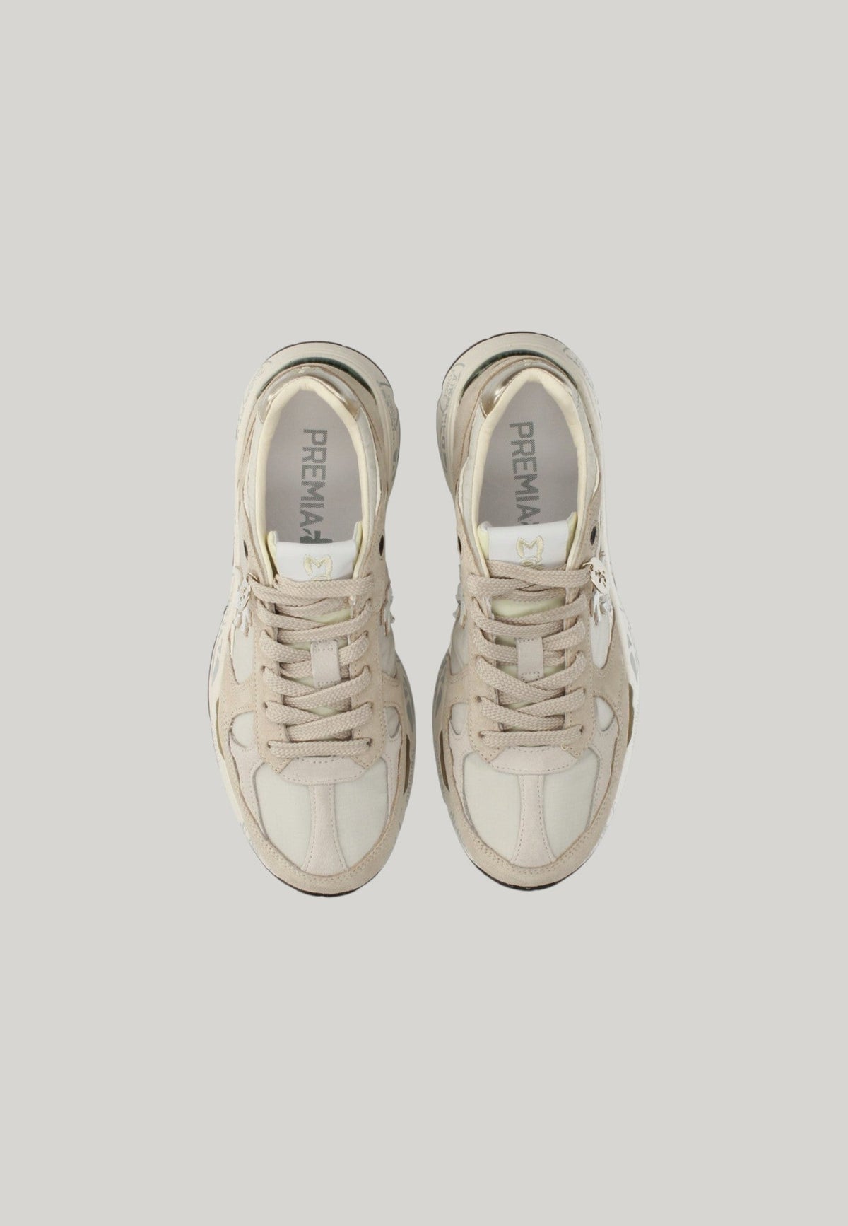 SNEAKERS MASED 8116 BEIGE CON DETTAGLI ORO