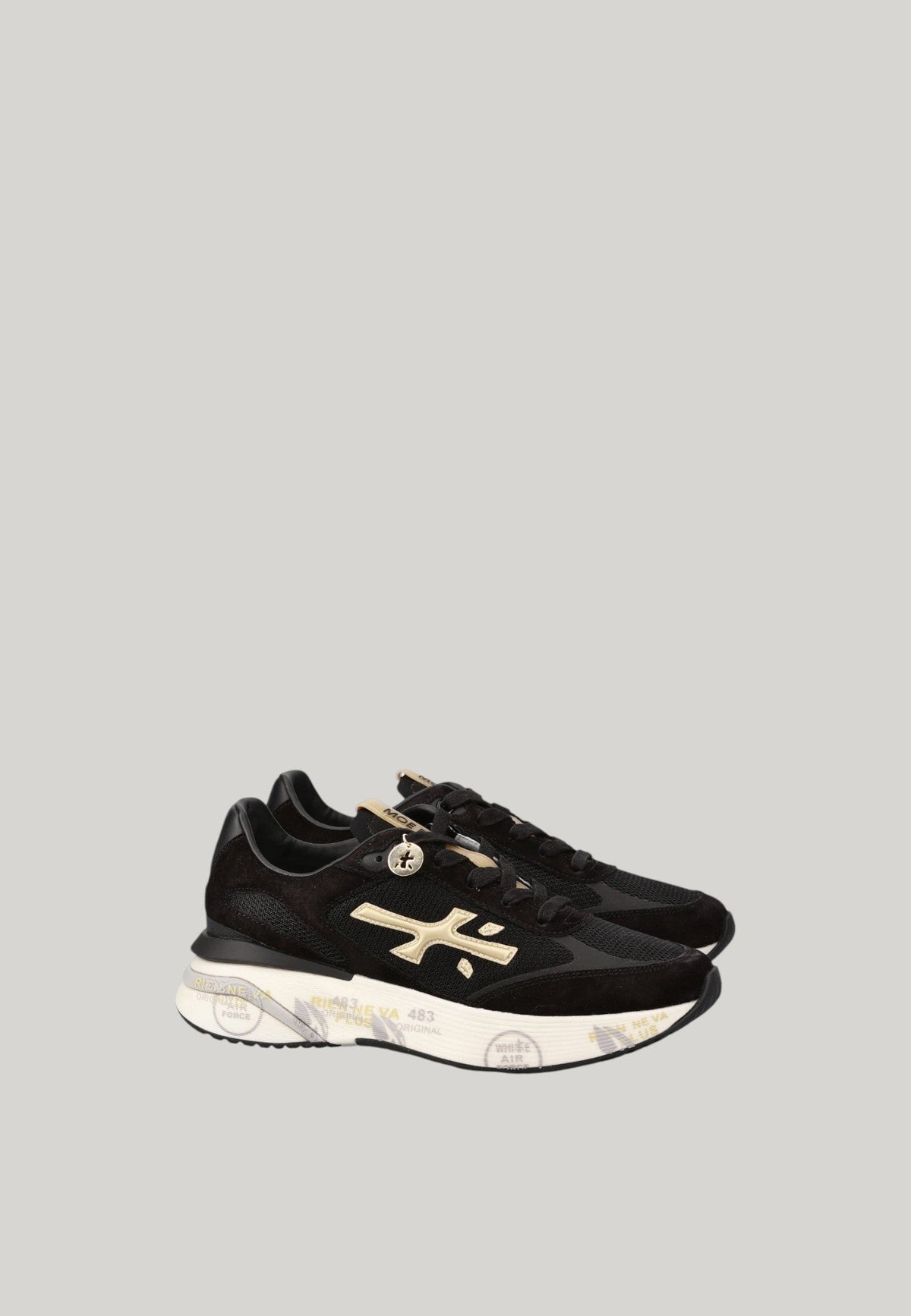 SNEAKERS MOERUND 7799 NERE CON DETTAGLI ORO