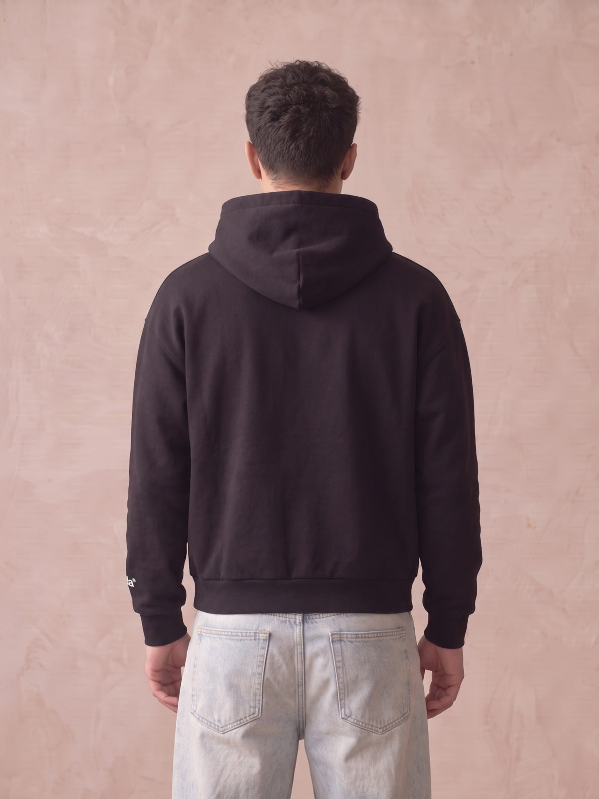 Felpa con Cappuccio Nera Oversize Urban 330g