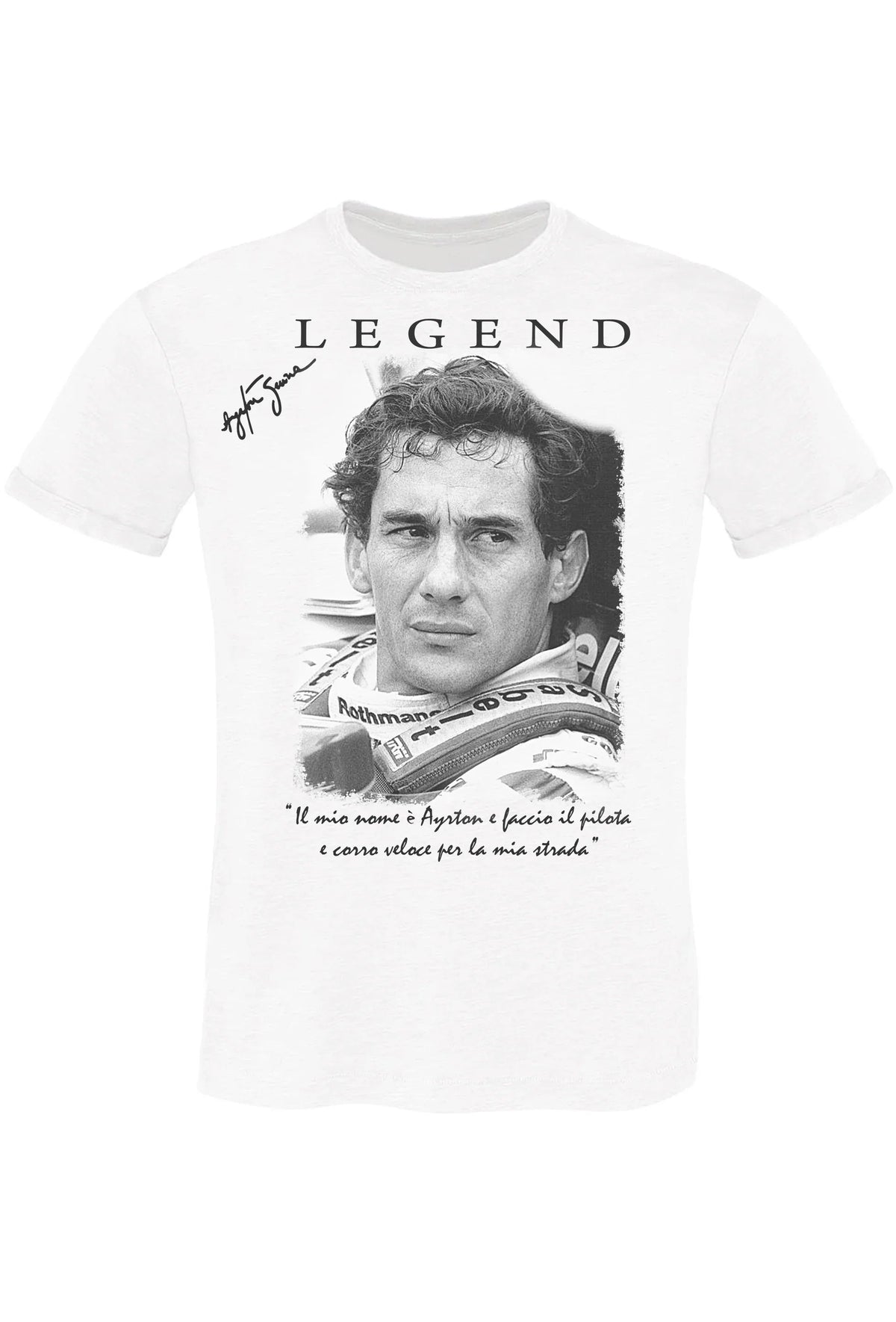 Street Style Ayrton Senna The Legend Bianco - T-shirt Uomo