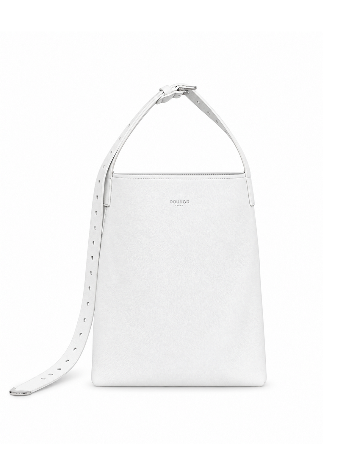 DOUUOD Borsa a Secchiello Tilla in Pelle Mousse Off White