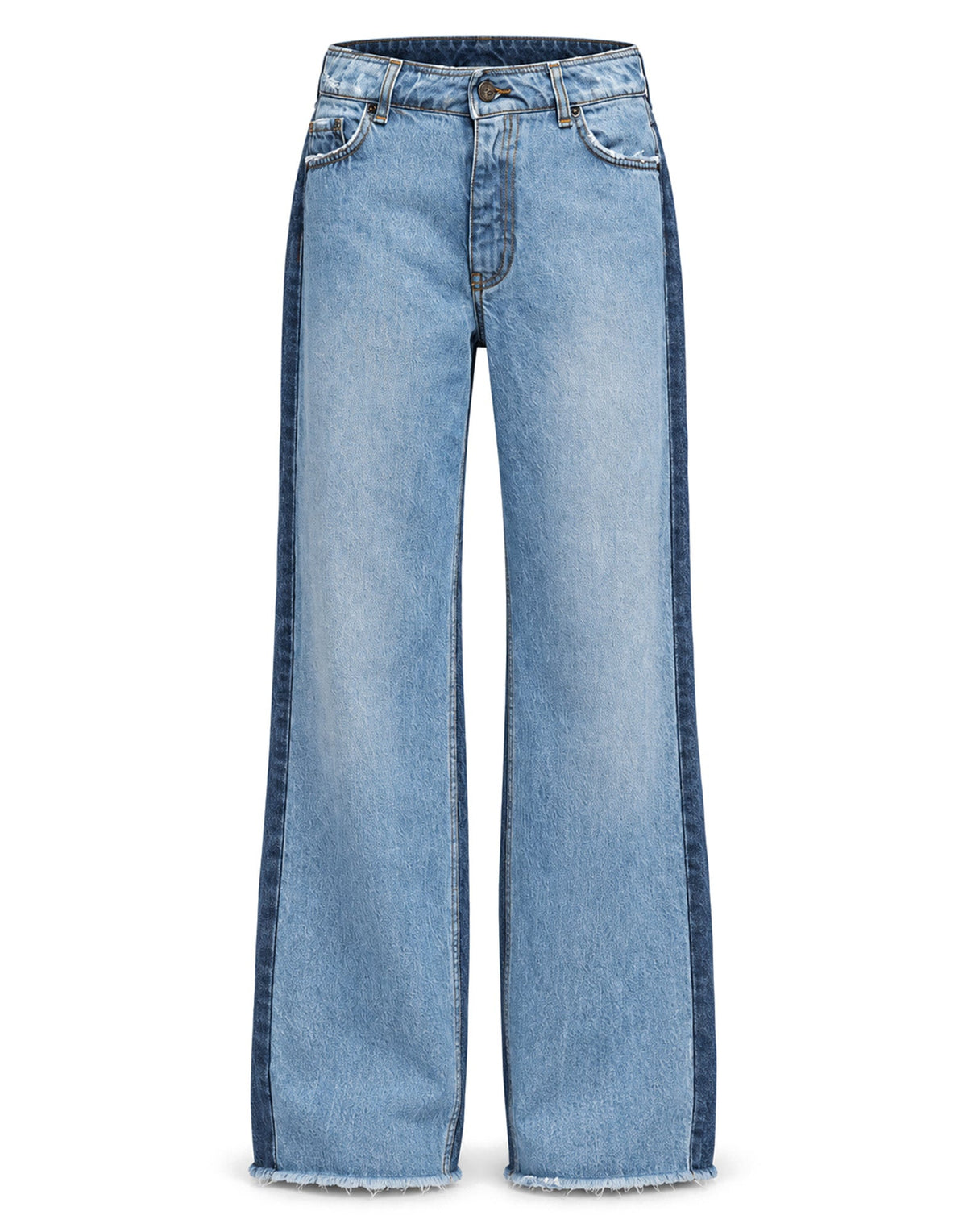 DOUUOD Jeans 5 Tasche a Palazzo Bicolore