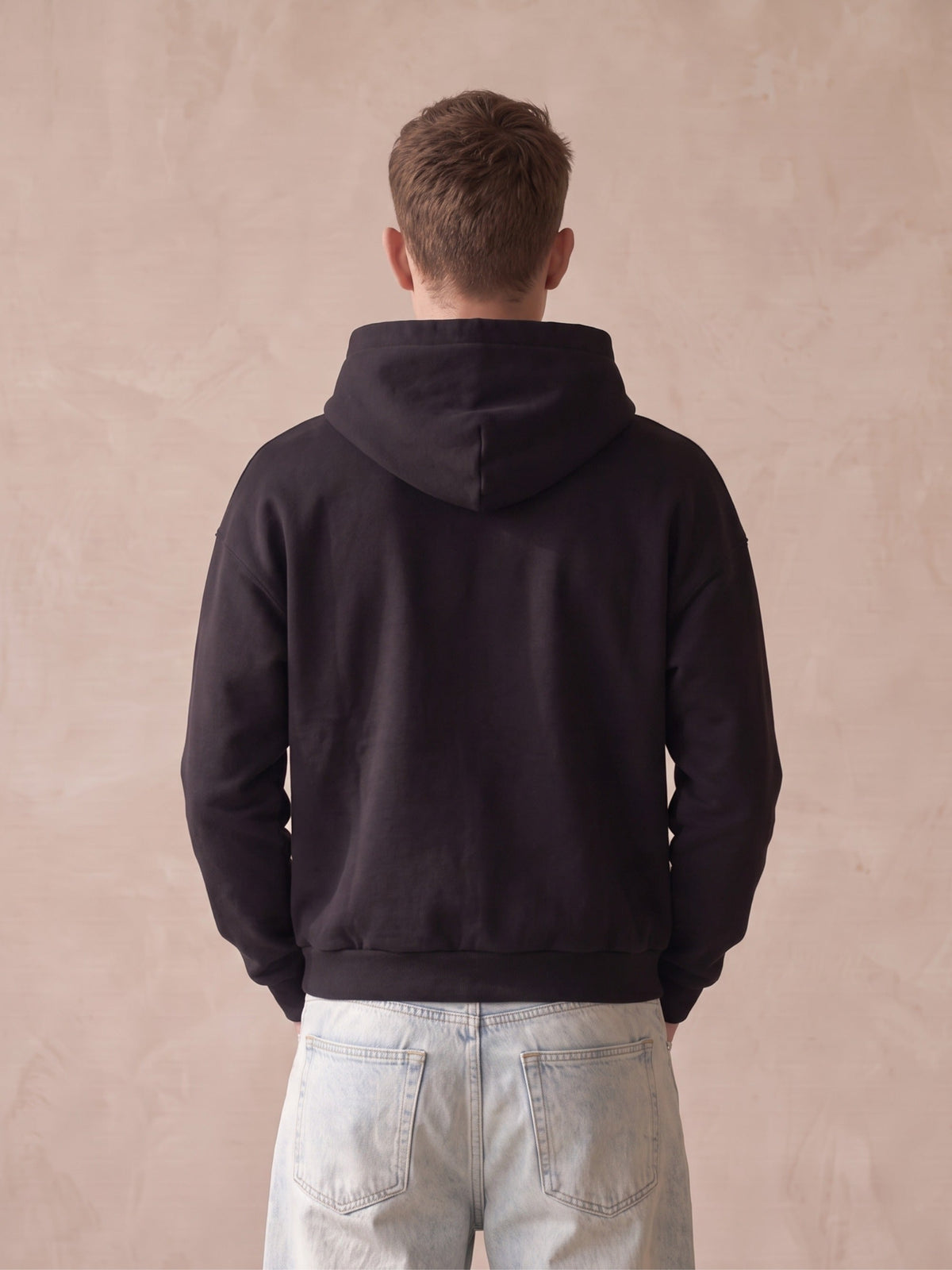 Felpa con Cappuccio Nera Oversize Taped 330g