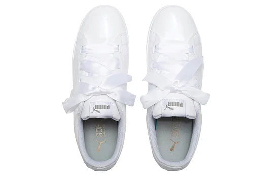 Puma Women's Vikky Platform Ribbon 366419 02 White Wedge Sneakers