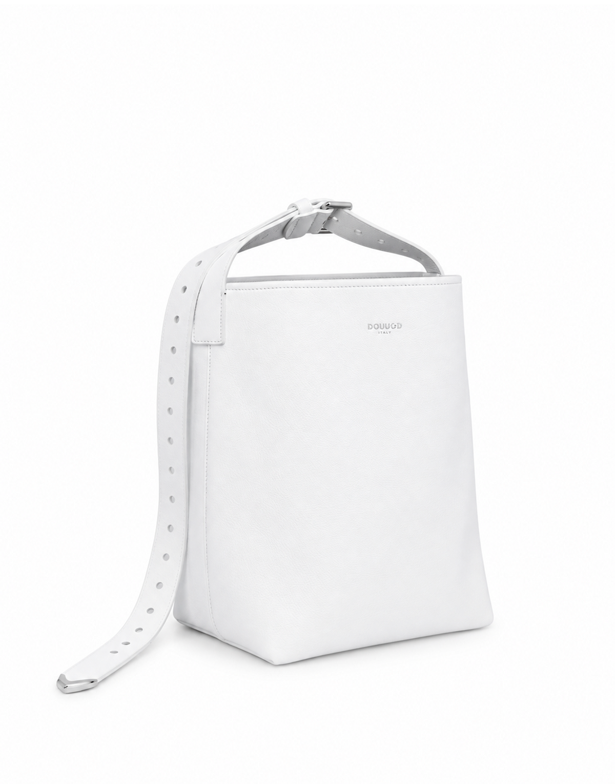 DOUUOD Borsa a Secchiello Tilla in Pelle Mousse Off White