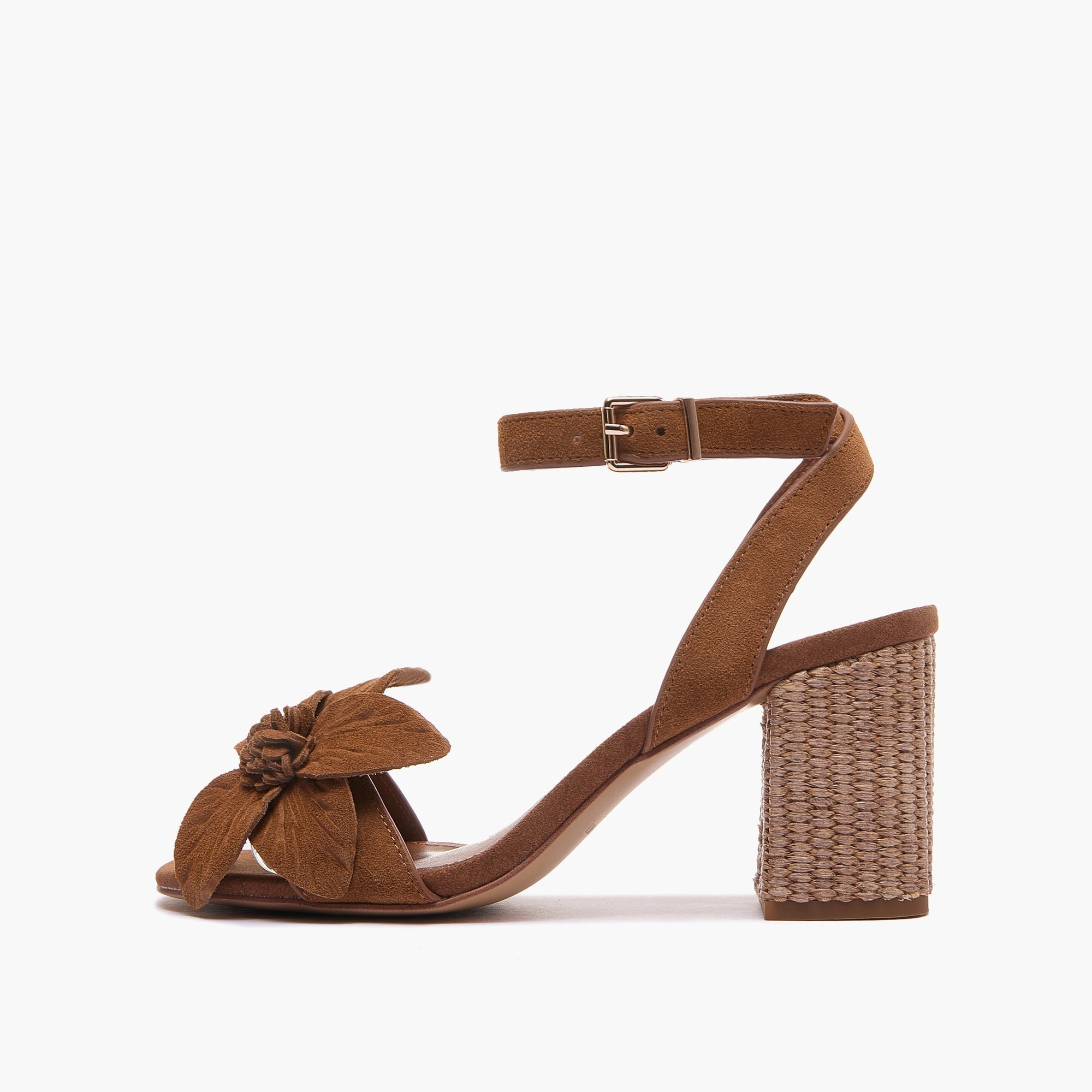 EMANUELLE VEE Sandalo in camoscio tortora Farah 461M-203-12-P011