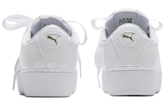 Puma Women's Vikky Platform Ribbon 366419 02 White Wedge Sneakers