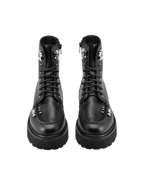 Cult Anfibio da donna in pelle con strass e suola carrarmato CLW482000 nero