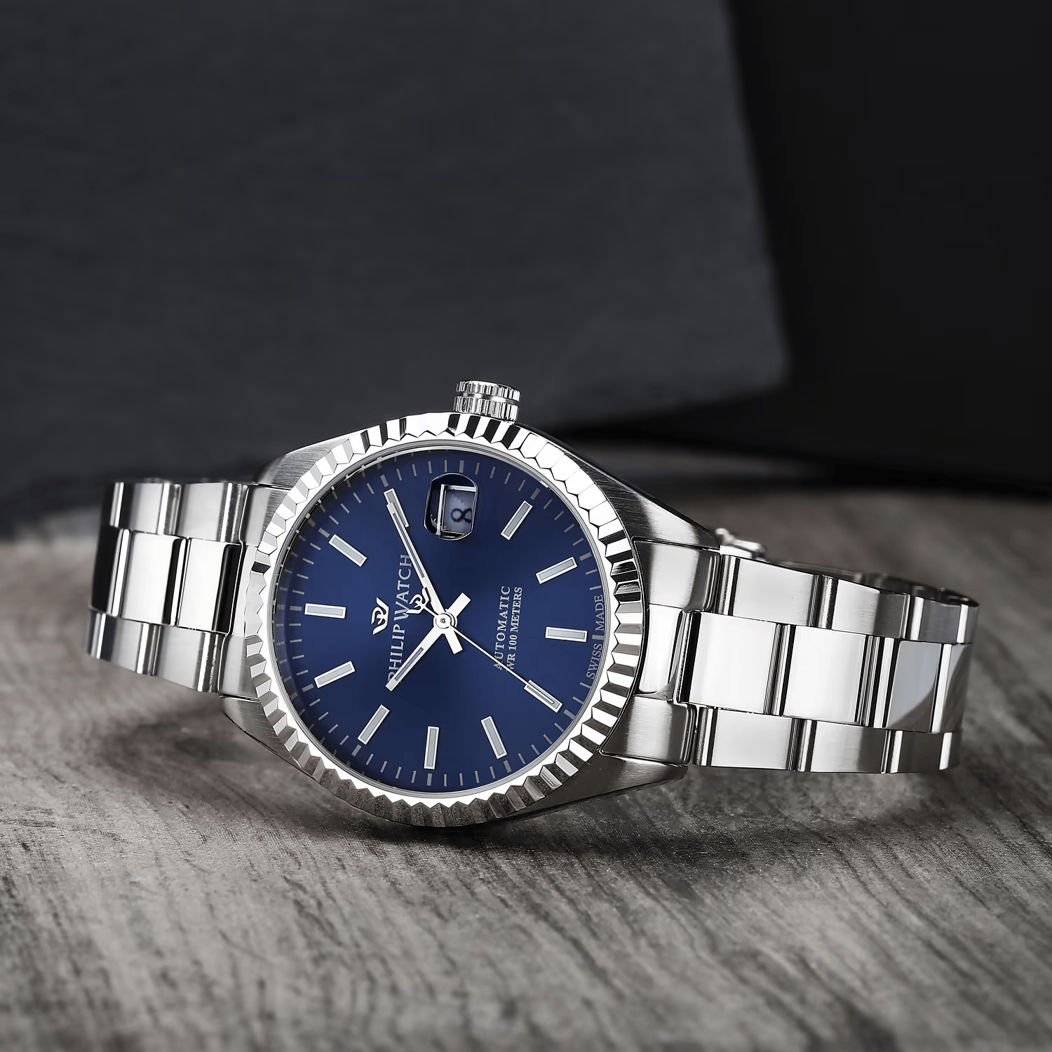 Philip Watch Caribe Automatico Blu datejust