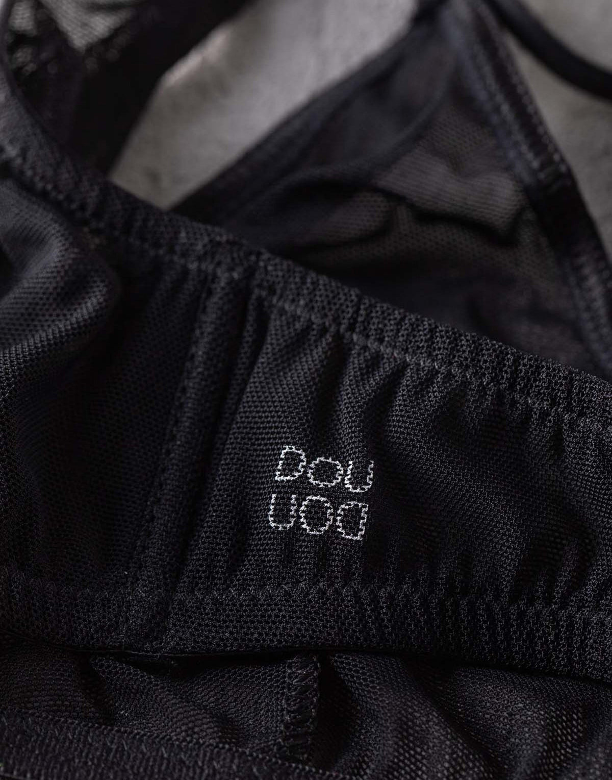 DOUUOD Reggiseno a Triangolo in Tulle Elasticizzato Nero