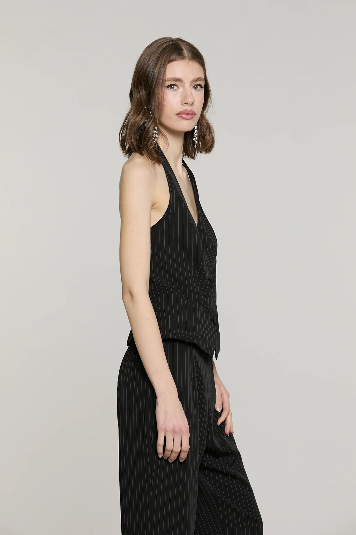 Relish Gilet da donna AMMIR gessato RDA2605091063 nero