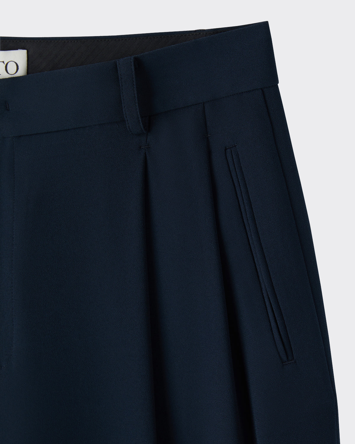 Pantalone Suit Fluid Tuck Dark Navy