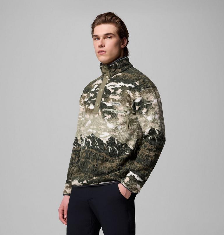 Columbia  PILE da uomo HELVETIA™ II PRINTED HALF SNAP FLEECE 2098461 349 verde