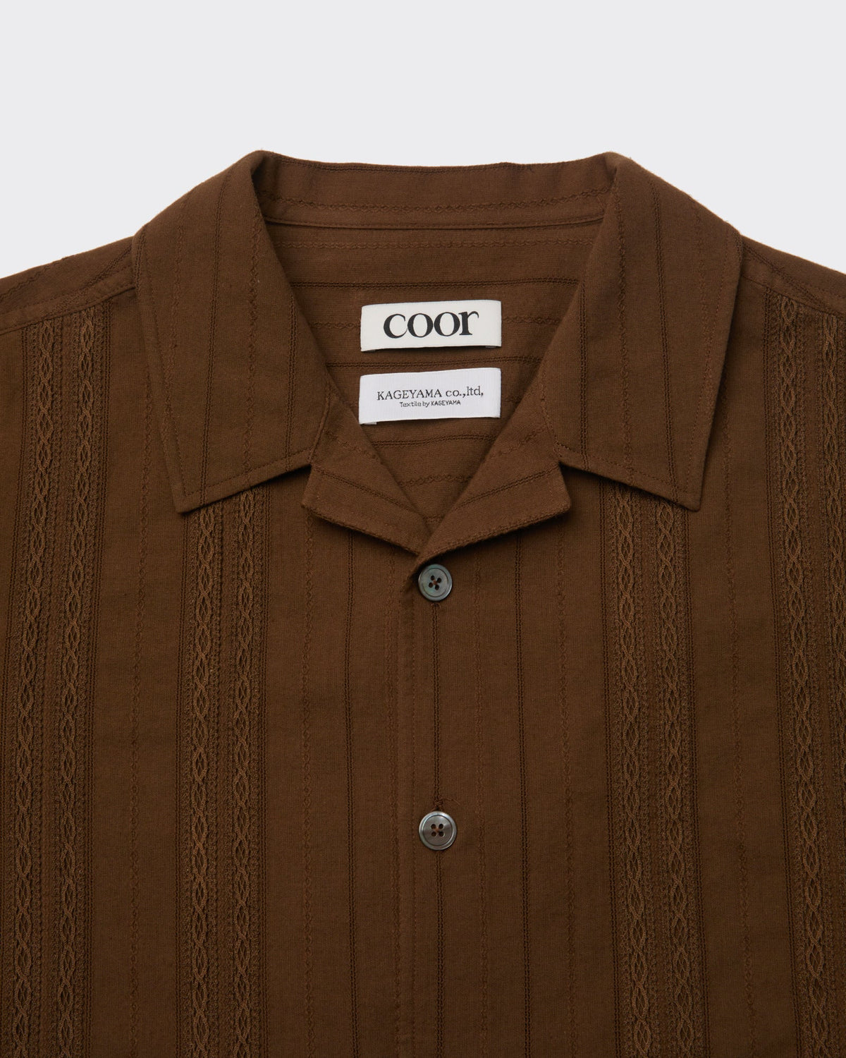 Camicia SS Guayabera Marrone