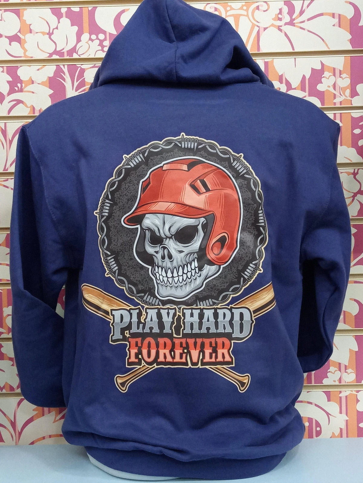 9052 SKULL BASEBALL BLU AVIO - Felpa UNISEX College - AWDis