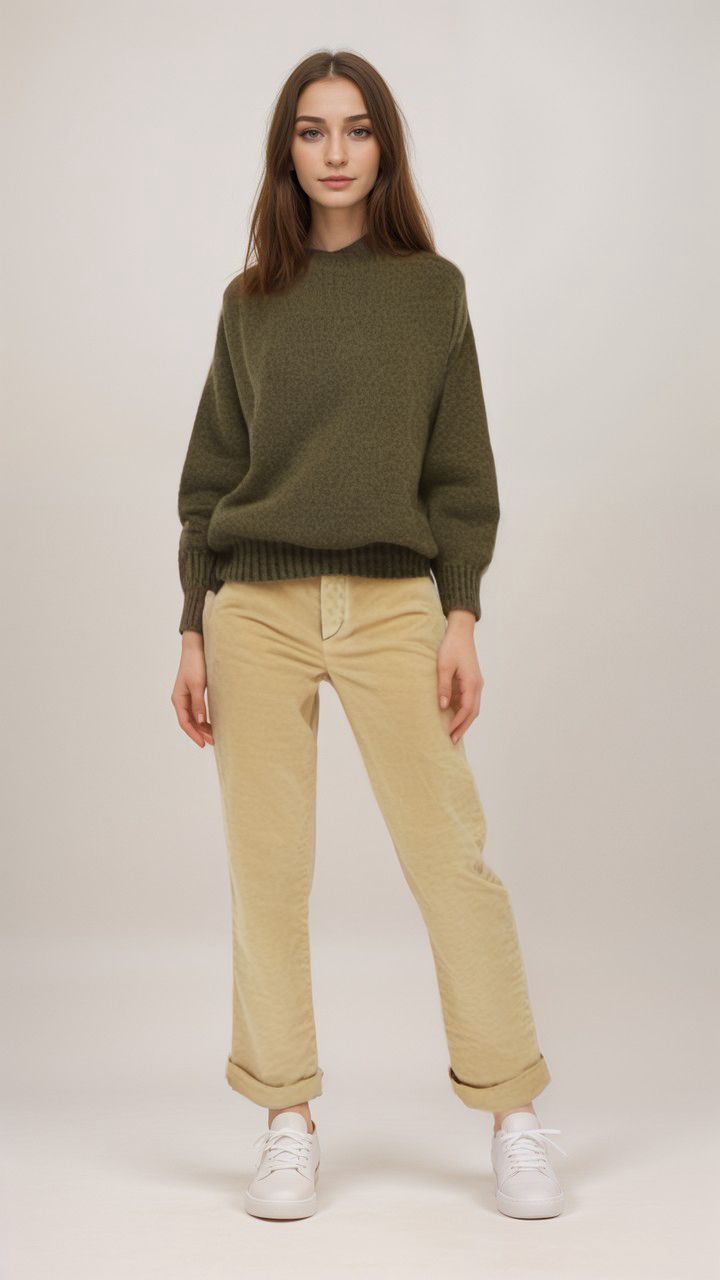 Pantaloni Olimpia Smooth Velvet Donna Camel