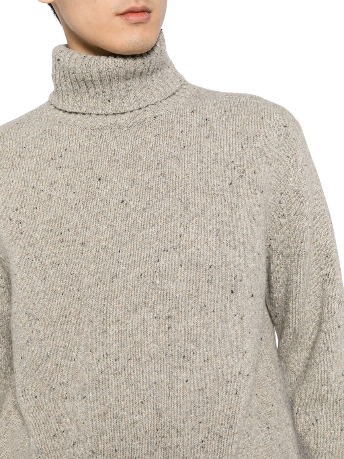Maglia Tweed Knit Uomo Oatmeal