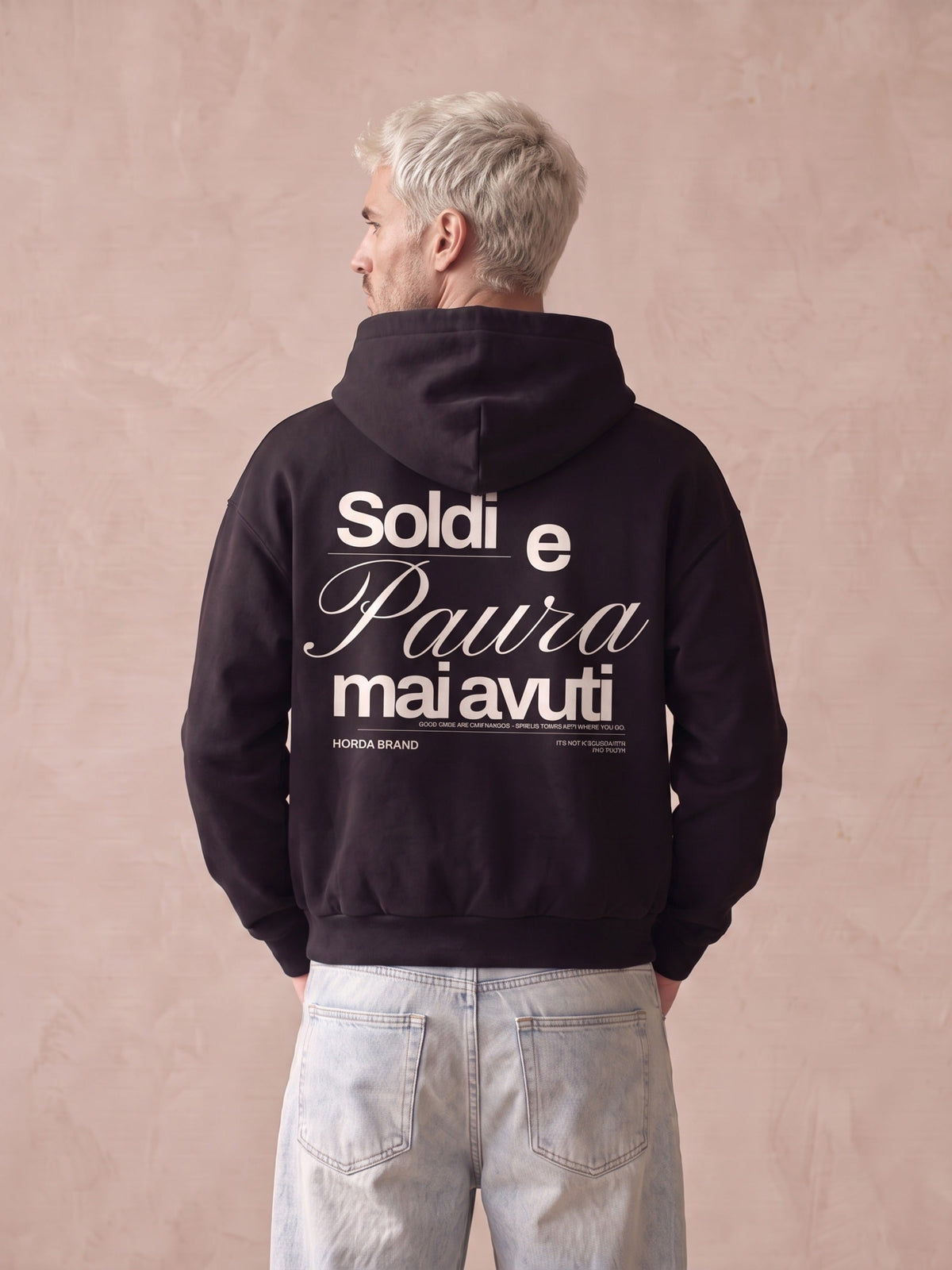 Felpa con Cappuccio Nera Oversize No Fear 330g